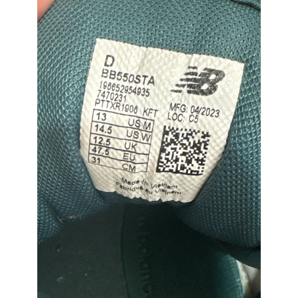 New Balance 550 White/Green Men's‎ 13/ Women's 14.5